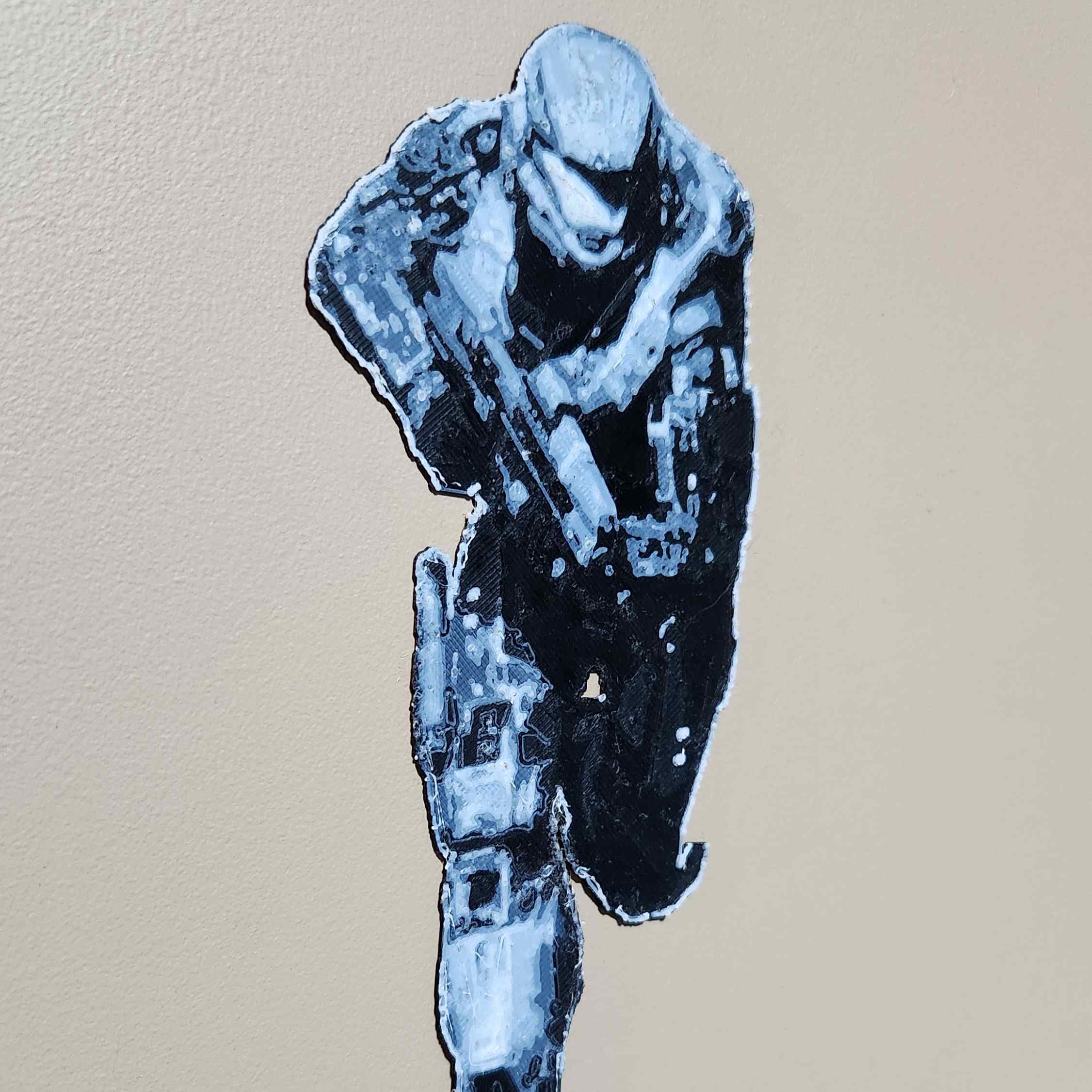 an shaded image of noble 6 3d printed with only black and white